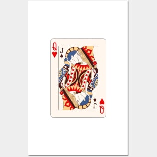 Queen and Jack Kiss Poker Cards Posters and Art